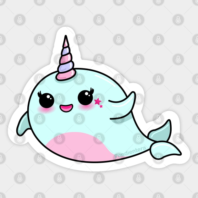 Cute Narwhal Sticker by Pendientera